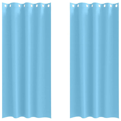 vidaXL Verdunkelungs-Vorhänge mit Ringen 2 pcs Himmelblau 260 x 140 cm