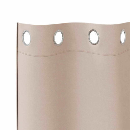 vidaXL Verdunkelungs-Vorhänge mit Ringen 2 pcs Taupe 140 x 140 cm