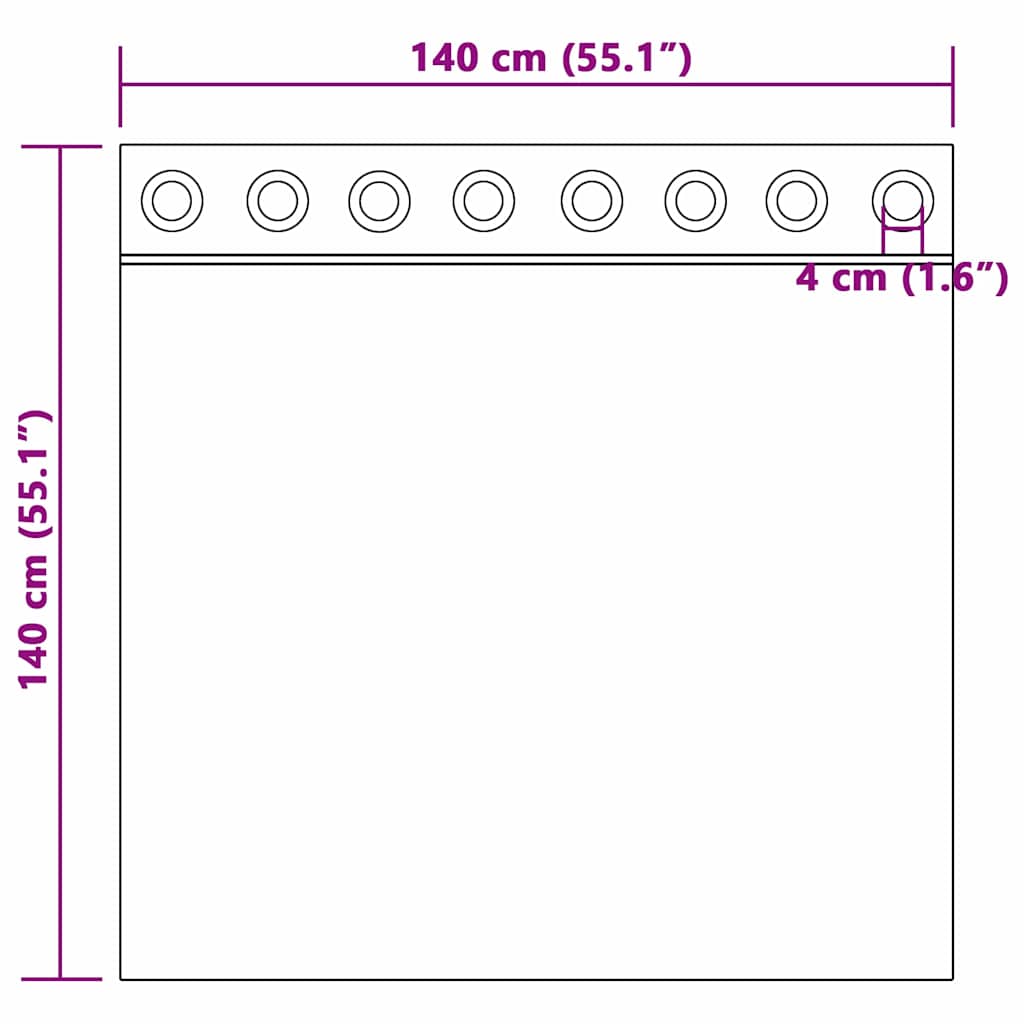 vidaXL Verdunkelungs-Vorhänge mit Ringen 2 pcs Taupe 140 x 140 cm