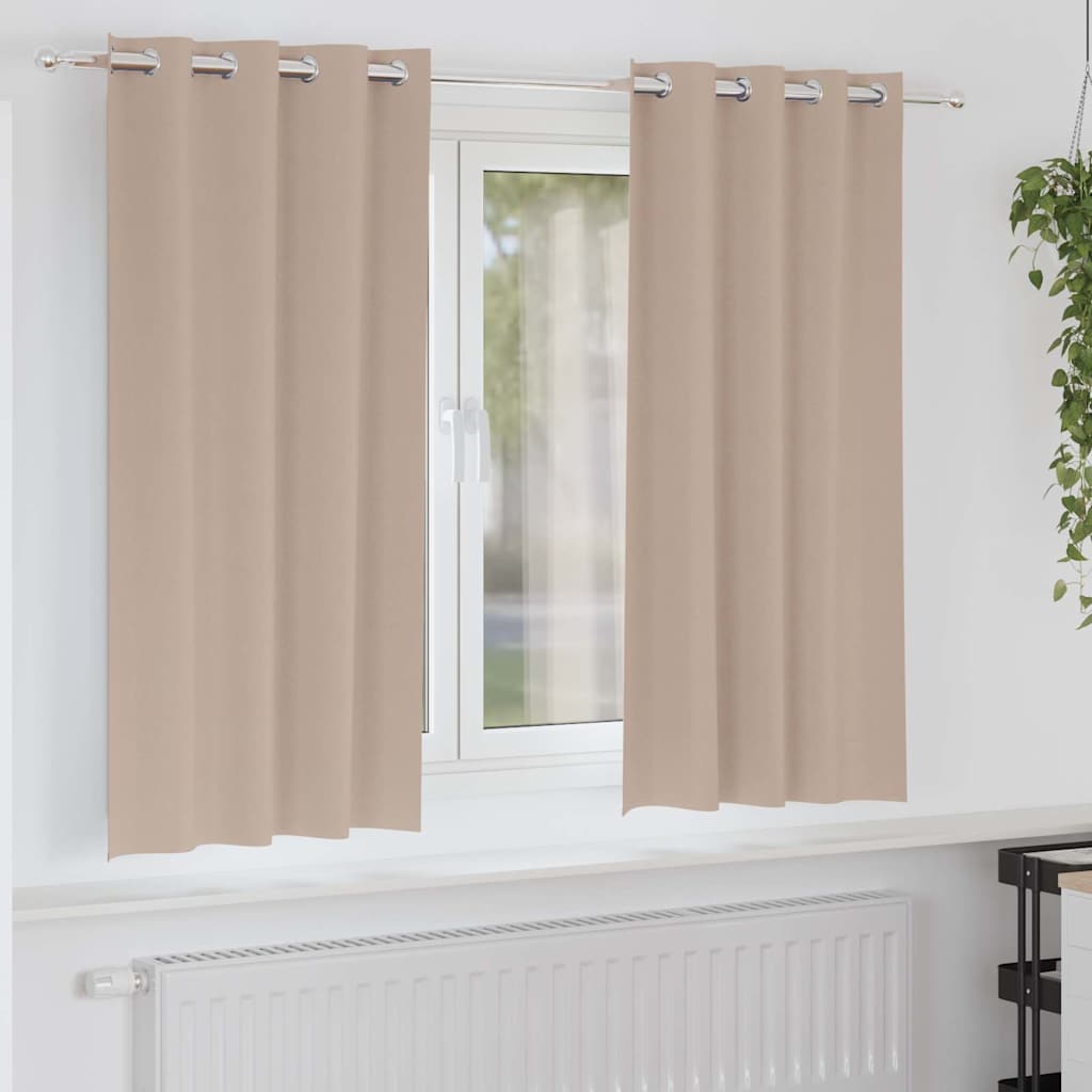 vidaXL Verdunkelungs-Vorhänge mit Ringen 2 pcs Taupe 175 x 140 cm