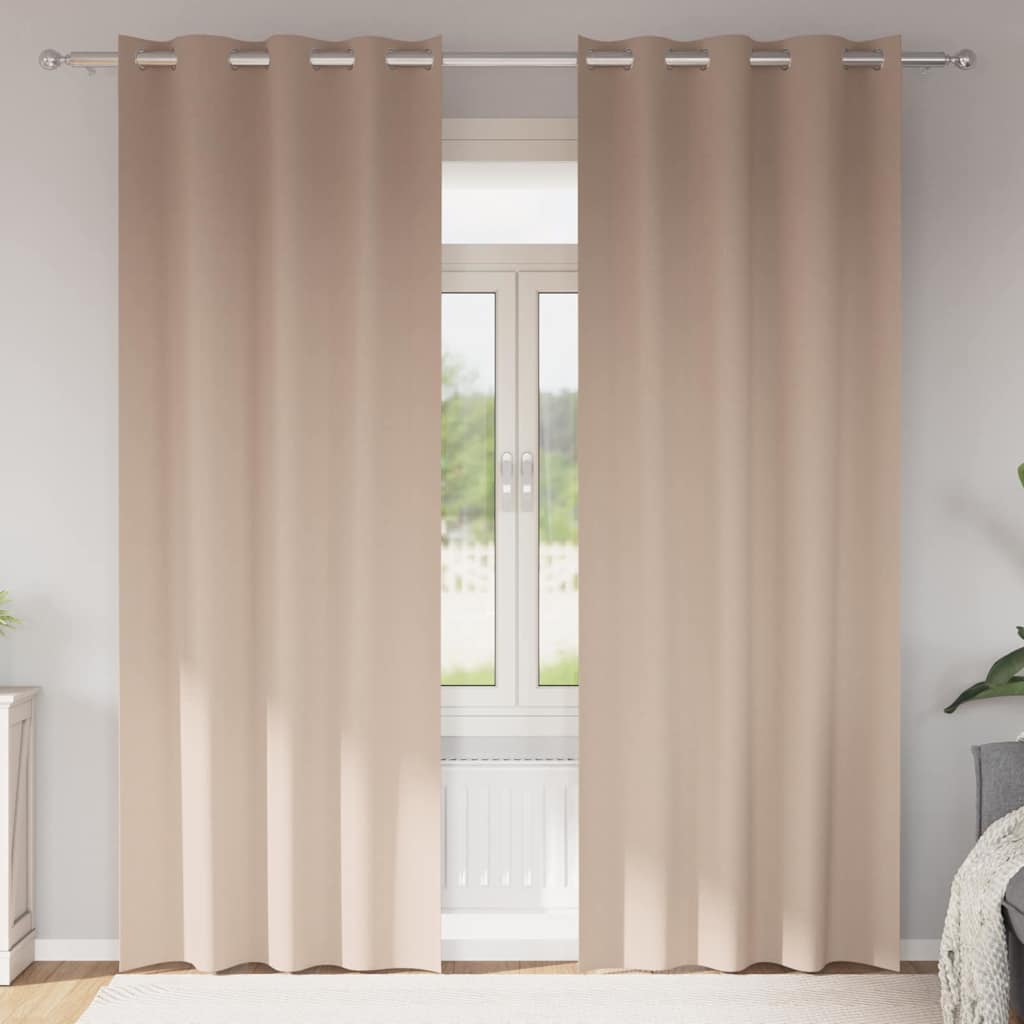 vidaXL Verdunkelungs-Vorhänge mit Ringen 2 pcs Taupe 225 x 140 cm