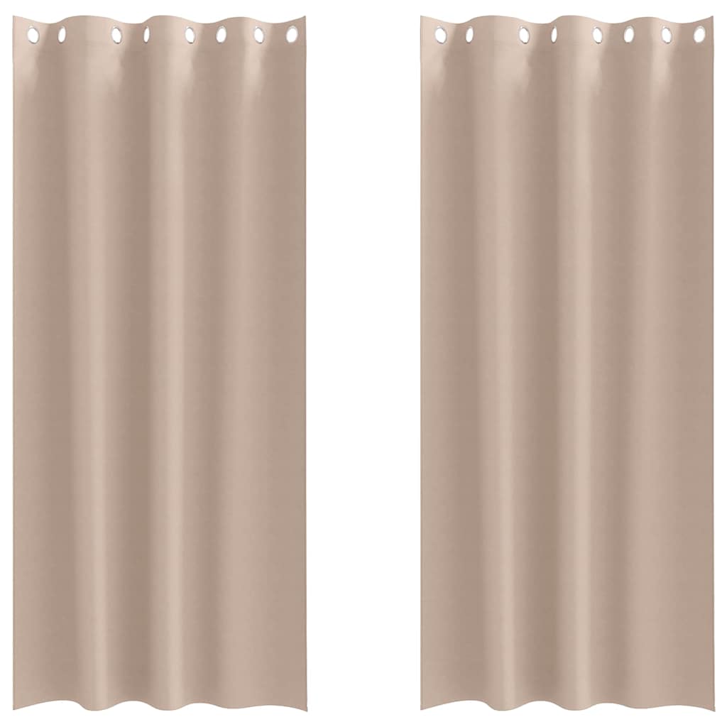 Verdunkelungs-Vorhänge mit Ringen 2 pcs Taupe 260 x 140 cm