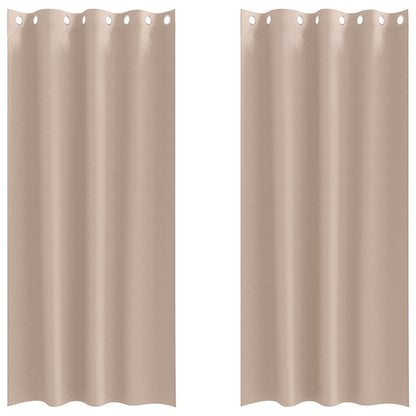 Verdunkelungs-Vorhänge mit Ringen 2 pcs Taupe 260 x 140 cm