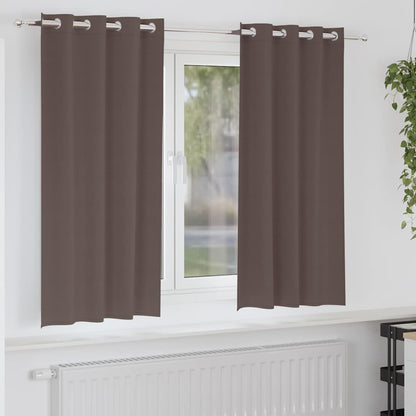 vidaXL Verdunkelungs-Vorhänge mit Ringen 2 pcs Dunkelbraun