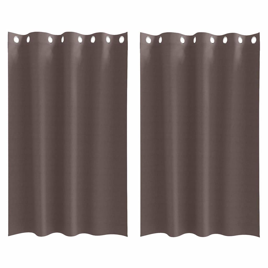 vidaXL Verdunkelungs-Vorhänge mit Ringen 2 pcs Dunkelbraun