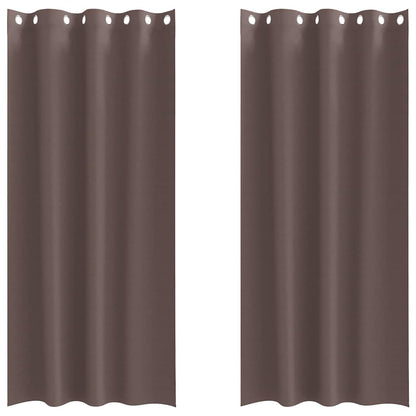 vidaXL Verdunkelungs-Vorhänge mit Ringen 2 pcs Dunkelbraun