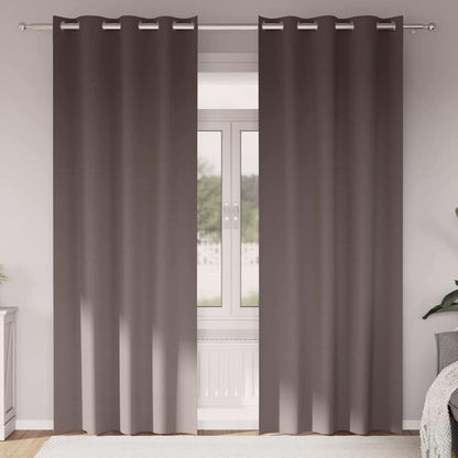 vidaXL Verdunkelungs-Vorhänge mit Ringen 2 pcs Dunkelbraun