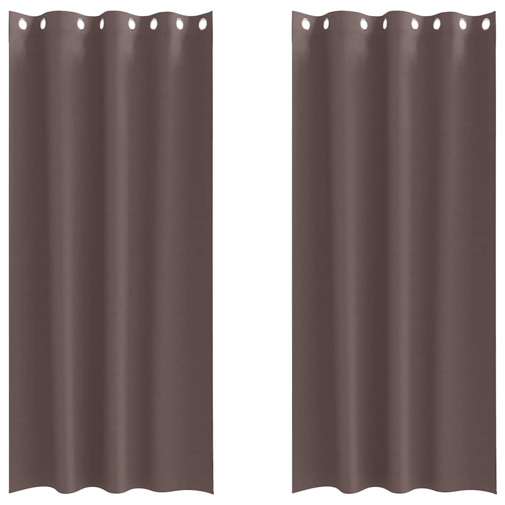 vidaXL Verdunkelungs-Vorhänge mit Ringen 2 pcs Dunkelbraun
