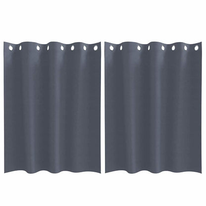 Verdunkelungs-Vorhänge mit Ringen 2 pcs Anthrazit 140 x 140 cm