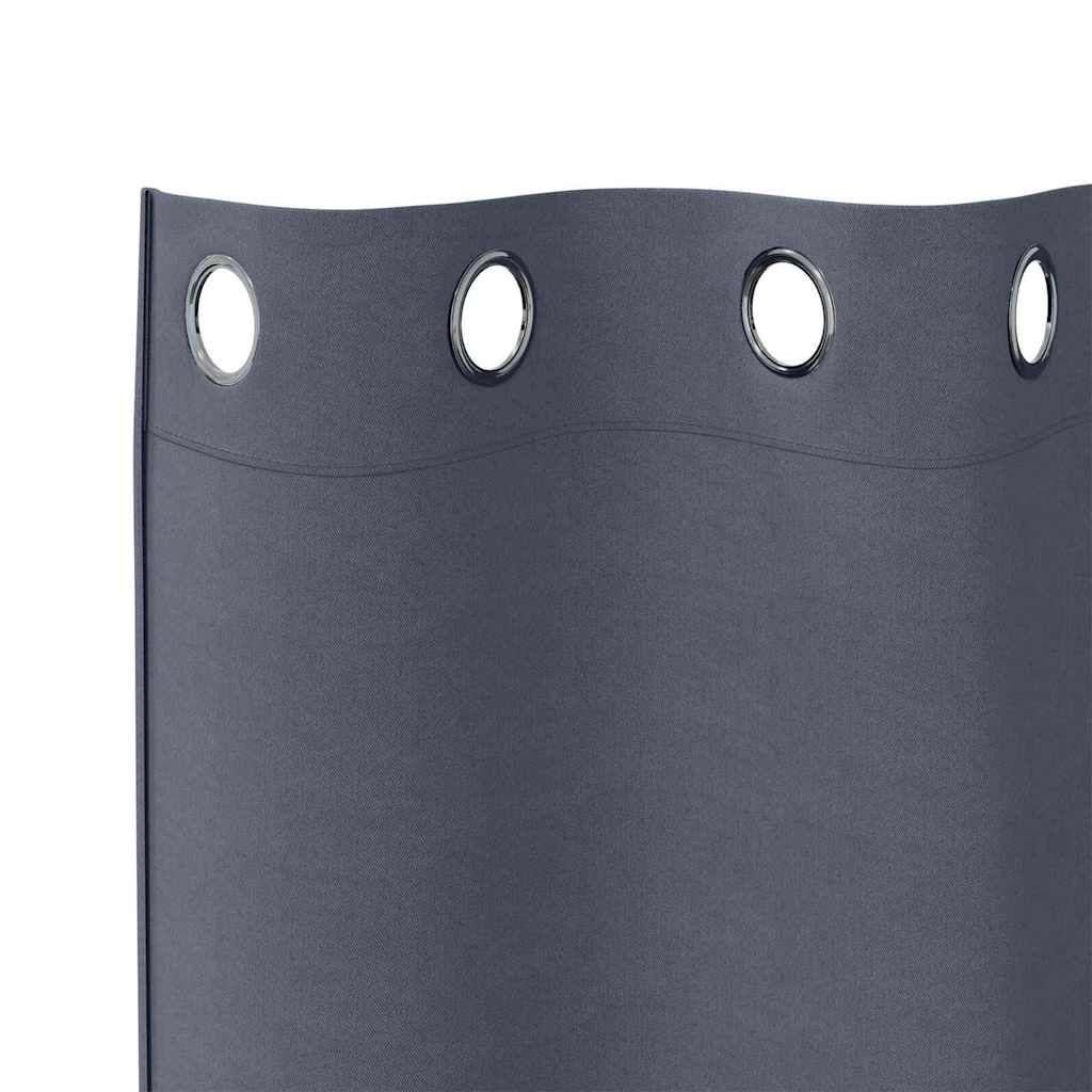 vidaXL Verdunkelungs-Vorhänge mit Ringen 2 pcs Anthrazit 175 x 140 cm