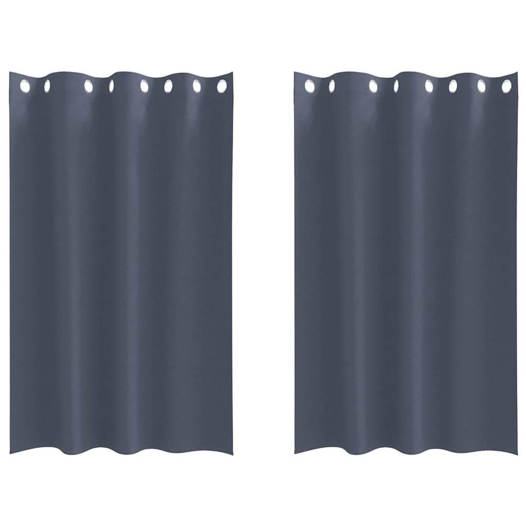 vidaXL Verdunkelungs-Vorhänge mit Ringen 2 pcs Anthrazit 175 x 140 cm