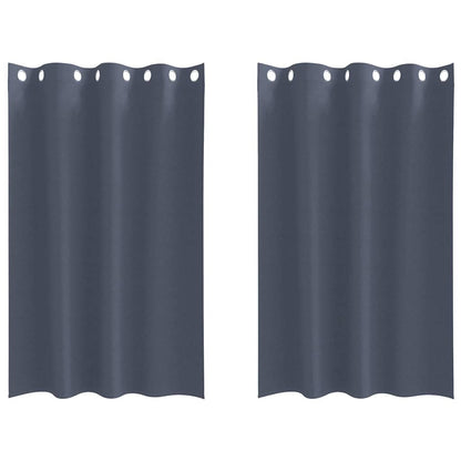vidaXL Verdunkelungs-Vorhänge mit Ringen 2 pcs Anthrazit 175 x 140 cm