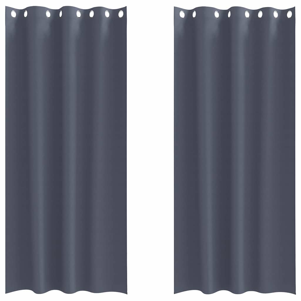 vidaXL Verdunkelungs-Vorhänge mit Ringen 2 pcs Anthrazit 260 x 140 cm