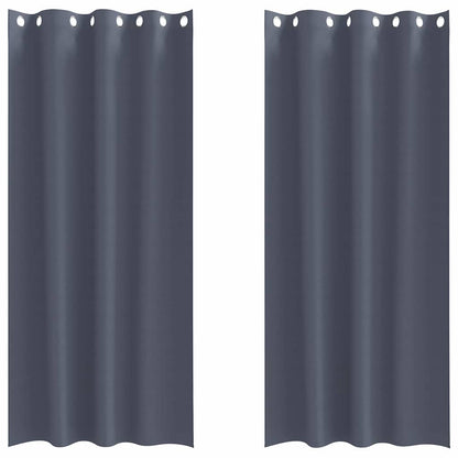 vidaXL Verdunkelungs-Vorhänge mit Ringen 2 pcs Anthrazit 260 x 140 cm