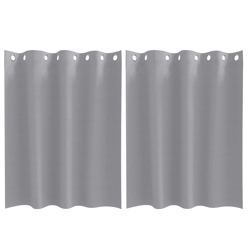 Verdunkelungs-Vorhänge mit Ringen 2 pcs Hellgrau 140 x 140 cm