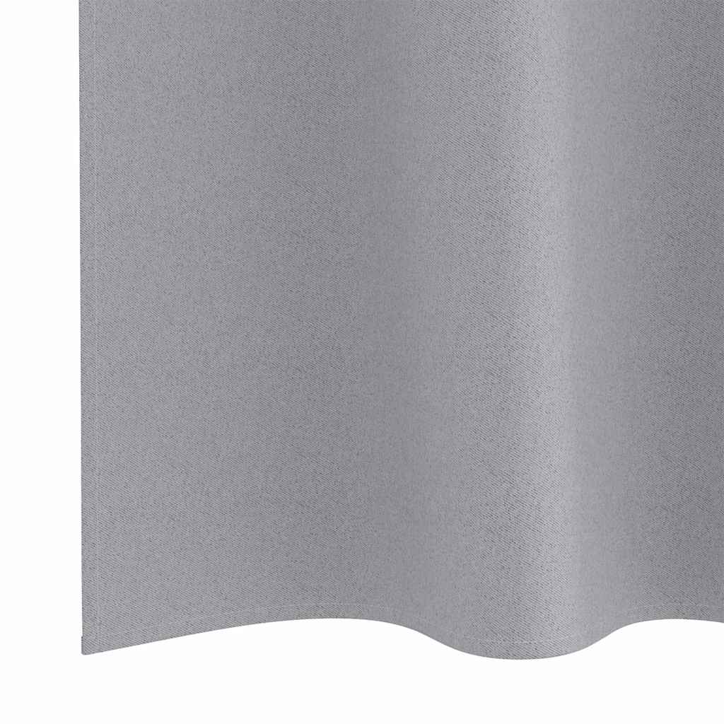 vidaXL Verdunkelungs-Vorhänge mit Ringen 2 pcs Hellgrau 175 x 140 cm