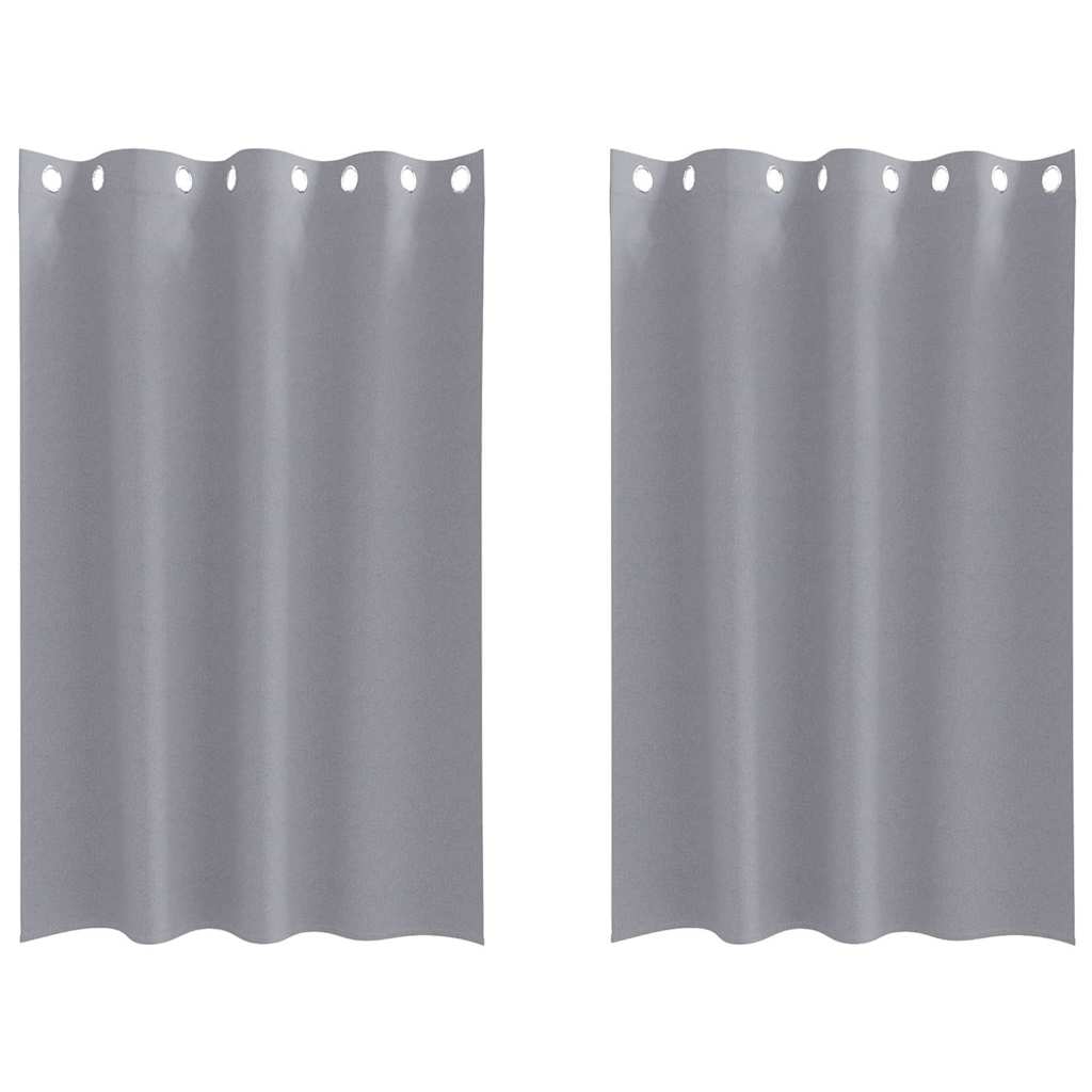 vidaXL Verdunkelungs-Vorhänge mit Ringen 2 pcs Hellgrau 175 x 140 cm