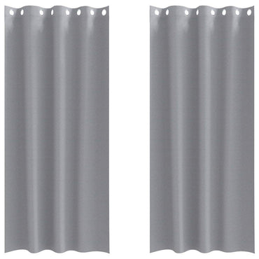 vidaXL Verdunkelungs-Vorhänge mit Ringen 2 pcs Hellgrau 260 x 140 cm