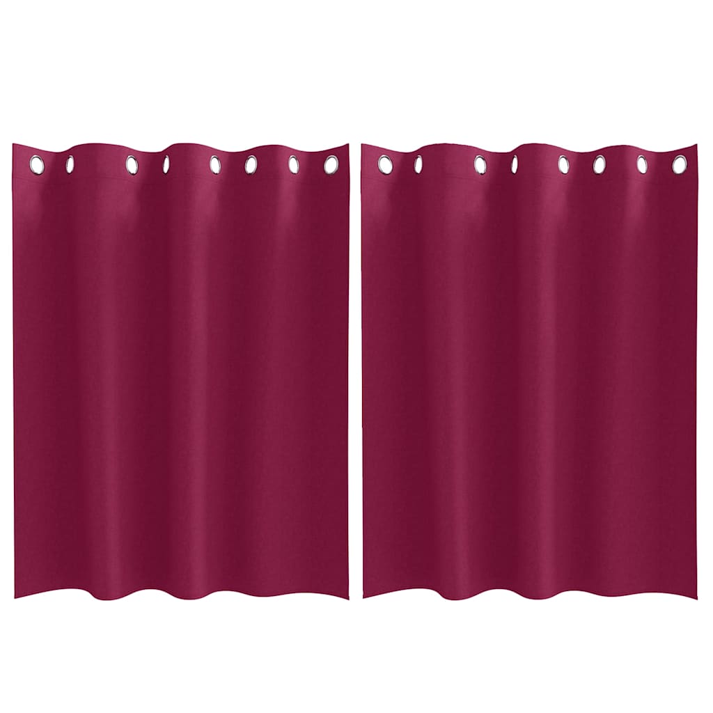 vidaXL Verdunkelungs-Vorhänge mit Ringen 2 pcs Weinrot 140 x 140 cm