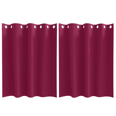 vidaXL Verdunkelungs-Vorhänge mit Ringen 2 pcs Weinrot 140 x 140 cm