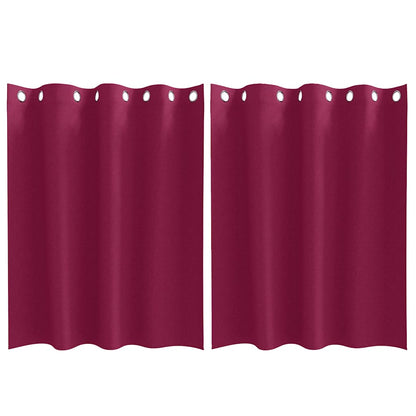 vidaXL Verdunkelungs-Vorhänge mit Ringen 2 pcs Weinrot 140 x 140 cm