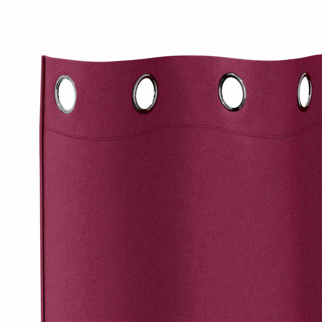 vidaXL Verdunkelungs-Vorhänge mit Ringen 2 pcs Weinrot 245 x 140 cm