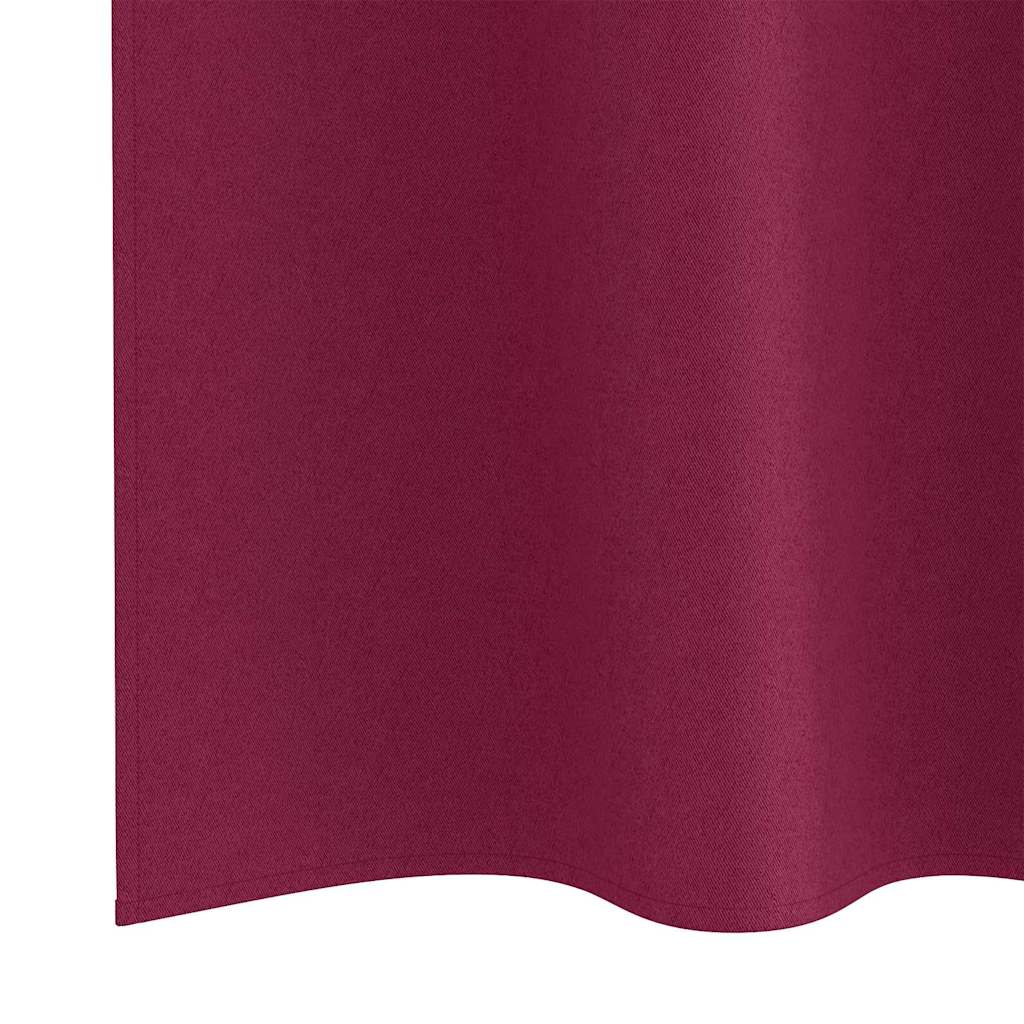 vidaXL Verdunkelungs-Vorhänge mit Ringen 2 pcs Weinrot 245 x 140 cm