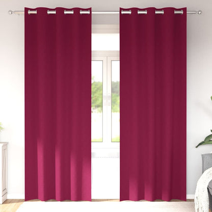 vidaXL Verdunkelungs-Vorhänge mit Ringen 2 pcs Weinrot 245 x 140 cm