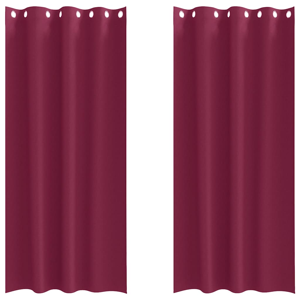 vidaXL Verdunkelungs-Vorhänge mit Ringen 2 pcs Weinrot 245 x 140 cm