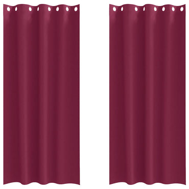 vidaXL Verdunkelungs-Vorhänge mit Ringen 2 pcs Weinrot 245 x 140 cm