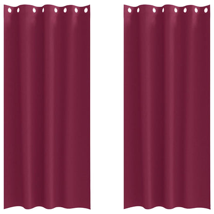 vidaXL Verdunkelungs-Vorhänge mit Ringen 2 pcs Weinrot 245 x 140 cm