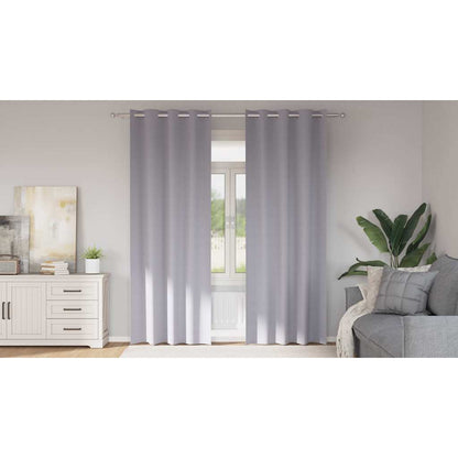 vidaXL Verdunkelungs-Vorhänge mit Ringen 2 pcs Metallic Grau