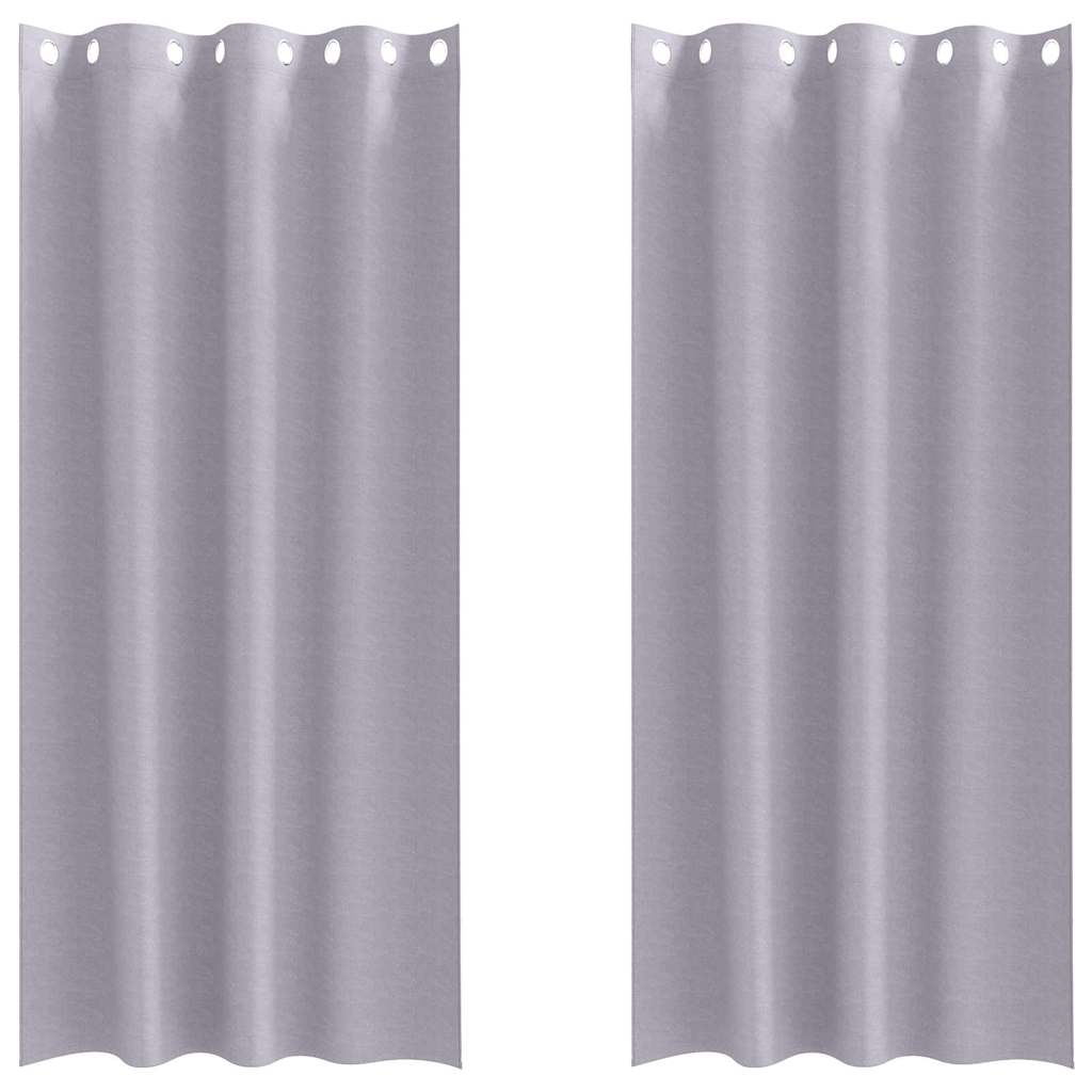 vidaXL Verdunkelungs-Vorhänge mit Ringen 2 pcs Metallic Grau
