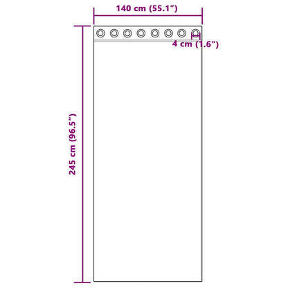 vidaXL Verdunkelungs-Vorhänge mit Ringen 2 pcs Metallic Grau