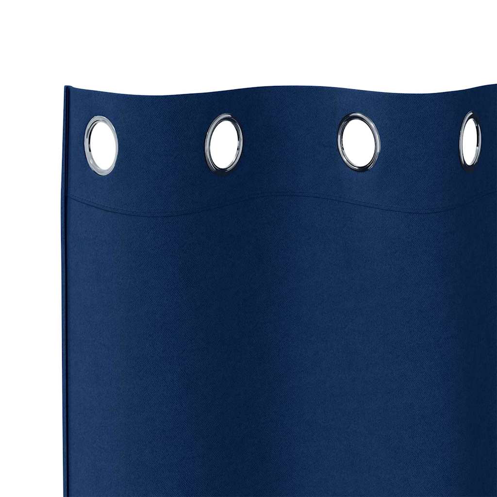 vidaXL Verdunkelungs-Vorhänge mit Ringen 2 pcs Dunkelblau 140 x 140 cm