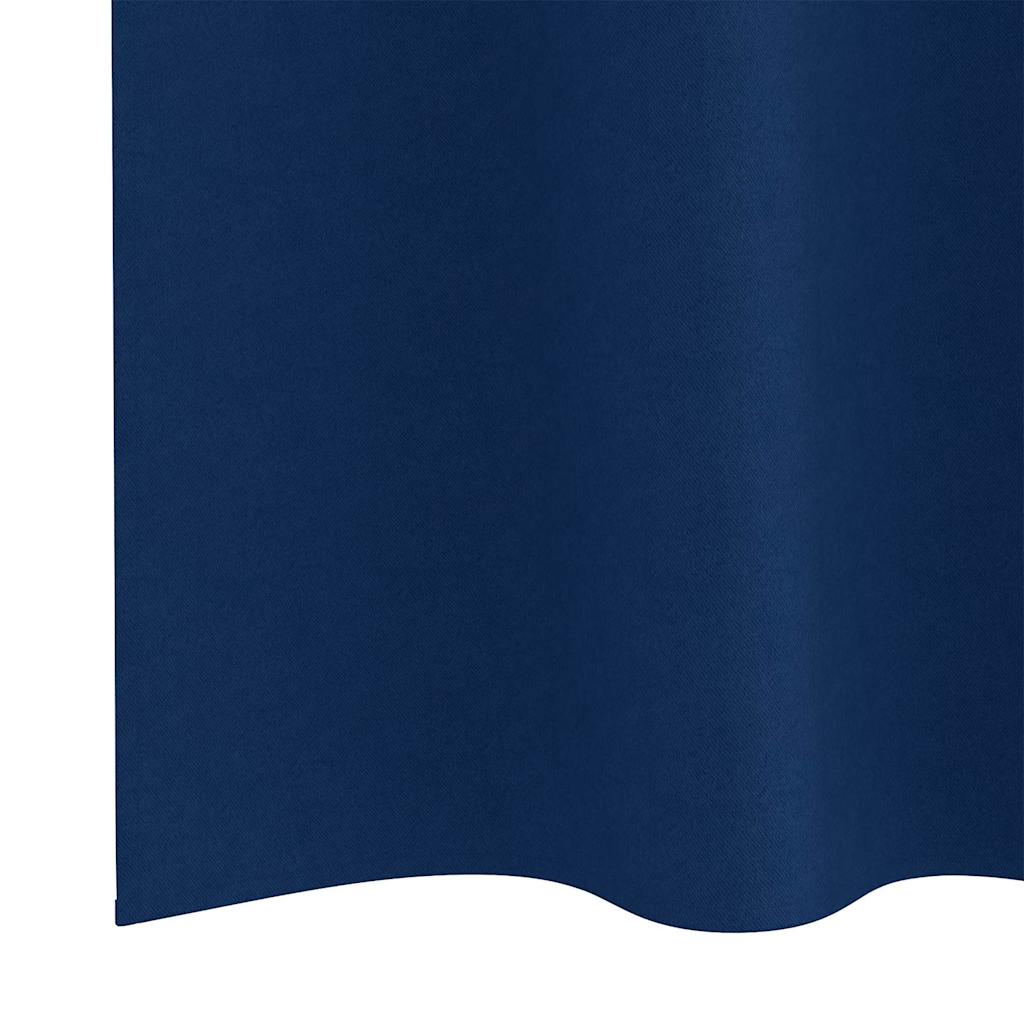 vidaXL Verdunkelungs-Vorhänge mit Ringen 2 pcs Dunkelblau 140 x 140 cm