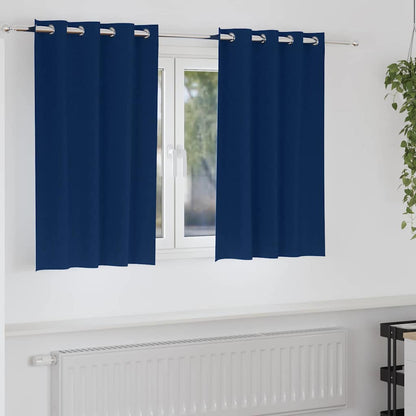 vidaXL Verdunkelungs-Vorhänge mit Ringen 2 pcs Dunkelblau 140 x 140 cm