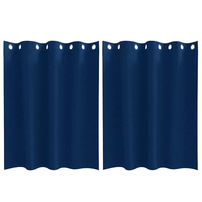 vidaXL Verdunkelungs-Vorhänge mit Ringen 2 pcs Dunkelblau 140 x 140 cm