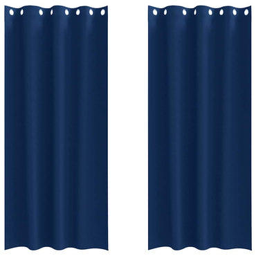 vidaXL Verdunkelungs-Vorhänge mit Ringen 2 pcs Dunkelblau 245 x 140 cm