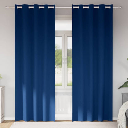 Verdunkelungs-Vorhänge mit Ringen 2 pcs Dunkelblau 260 x 140 cm