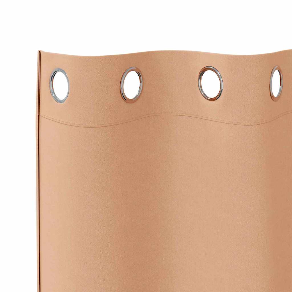 vidaXL Verdunkelungs-Vorhänge mit Ringen 2 pcs Hellbraun 140 x 140 cm