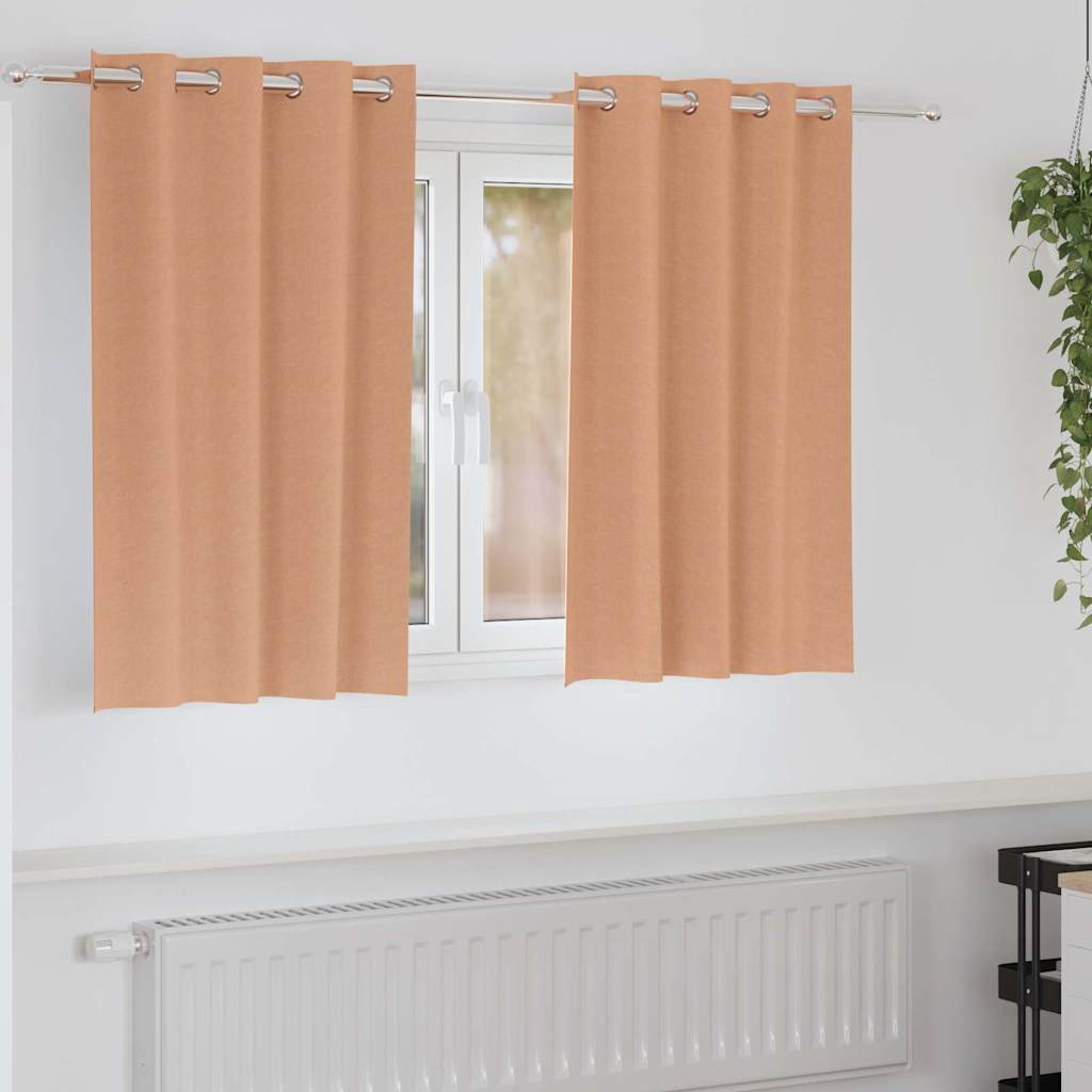 vidaXL Verdunkelungs-Vorhänge mit Ringen 2 pcs Hellbraun 140 x 140 cm