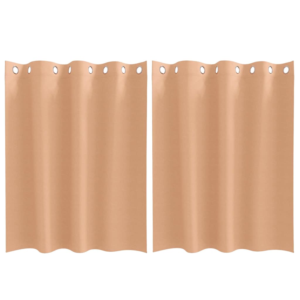 vidaXL Verdunkelungs-Vorhänge mit Ringen 2 pcs Hellbraun 140 x 140 cm