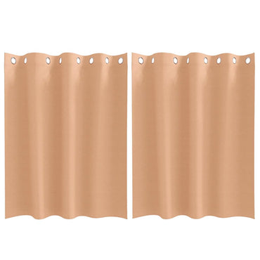 vidaXL Verdunkelungs-Vorhänge mit Ringen 2 pcs Hellbraun 140 x 140 cm
