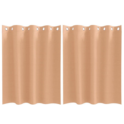 vidaXL Verdunkelungs-Vorhänge mit Ringen 2 pcs Hellbraun 140 x 140 cm