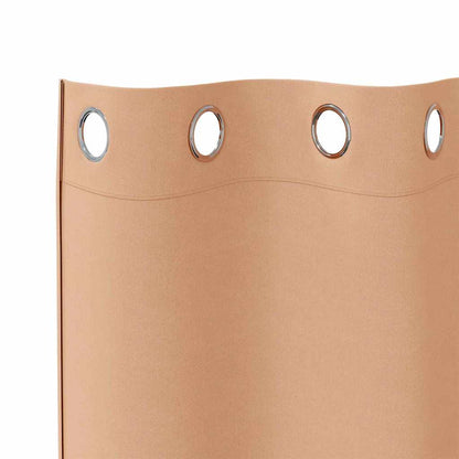 vidaXL Verdunkelungs-Vorhänge mit Ringen 2 pcs Hellbraun 245 x 140 cm