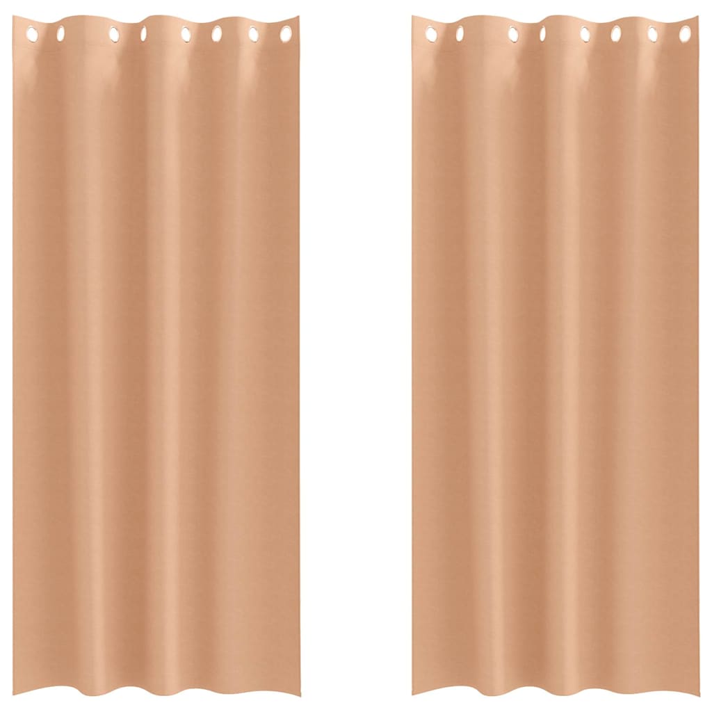 vidaXL Verdunkelungs-Vorhänge mit Ringen 2 pcs Hellbraun 245 x 140 cm