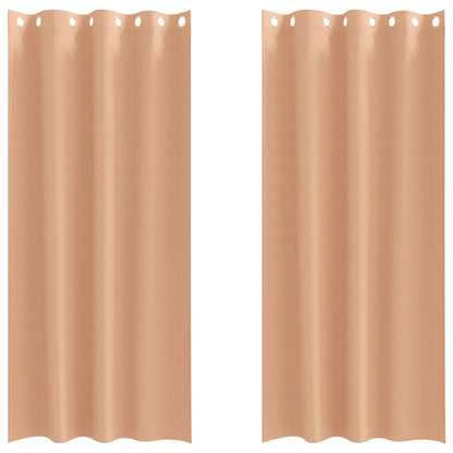 vidaXL Verdunkelungs-Vorhänge mit Ringen 2 pcs Hellbraun 260 x 140 cm