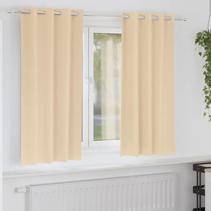 vidaXL Verdunkelungs-Vorhänge mit Ringen 2 pcs Creme 175 x 140 cm