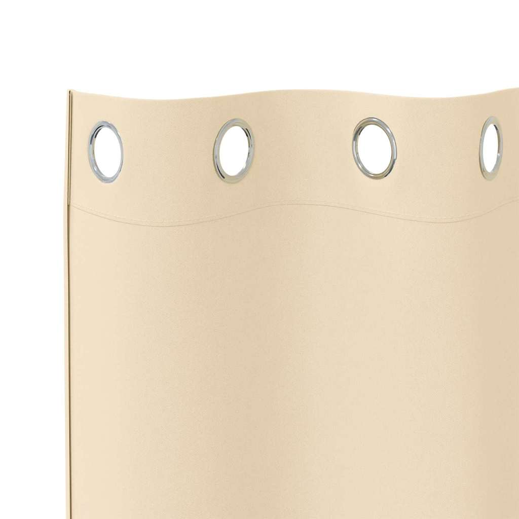 vidaXL Verdunkelungs-Vorhänge mit Ringen 2 pcs Creme 225 x 140 cm